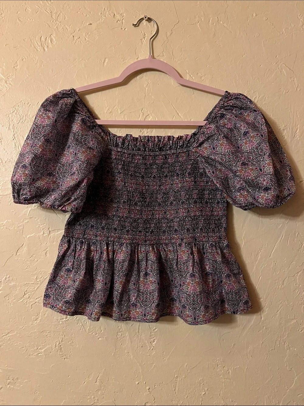 RE-IMAGINED by J.Crew Puffed Sleeve Cropped Blouse